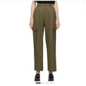 Frankie Shop Olive Green Brown Medium Cargo Trousers Pants